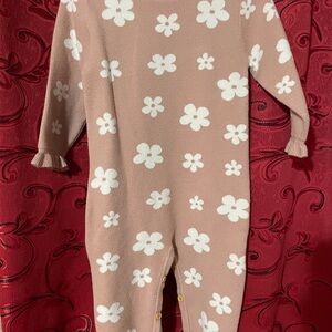 SHEIN Pink and White Footies One Piece